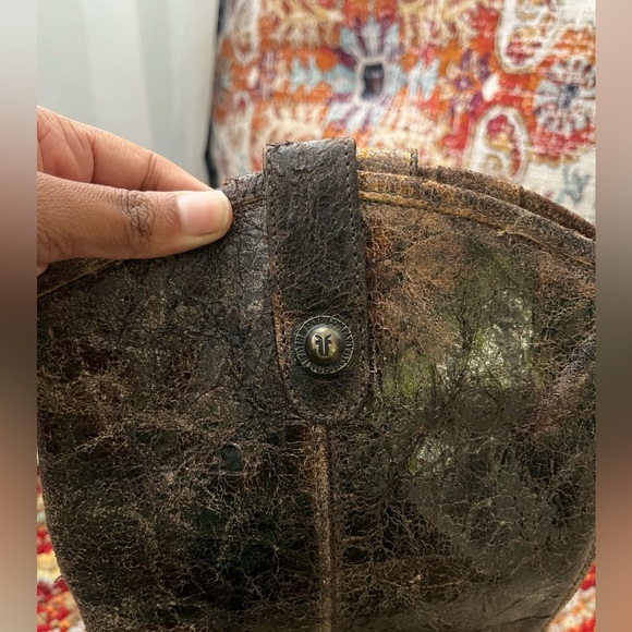 Frye Boot Melissa Button Riding Boot Distressed Brown - Picture 2 of 5